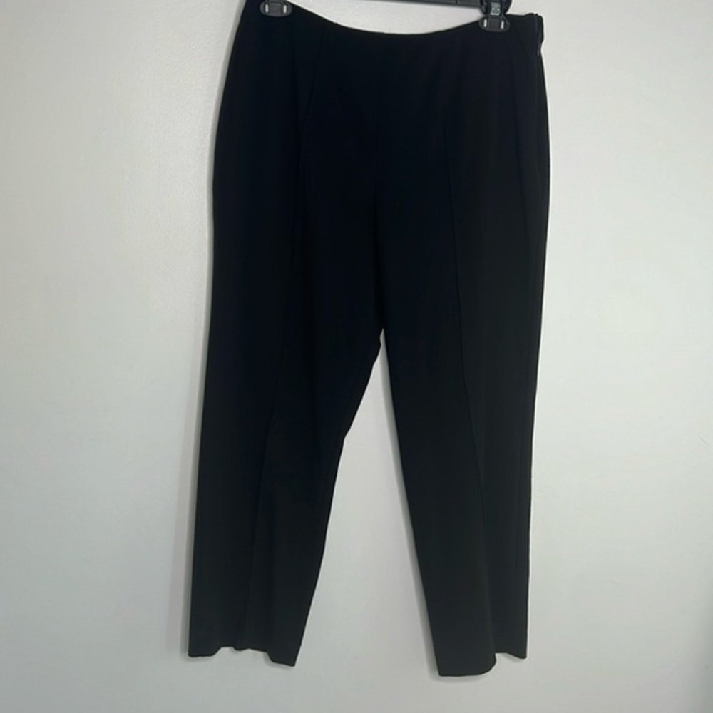 Samantha Grey black ponte knit side zipper ankle pants size 16